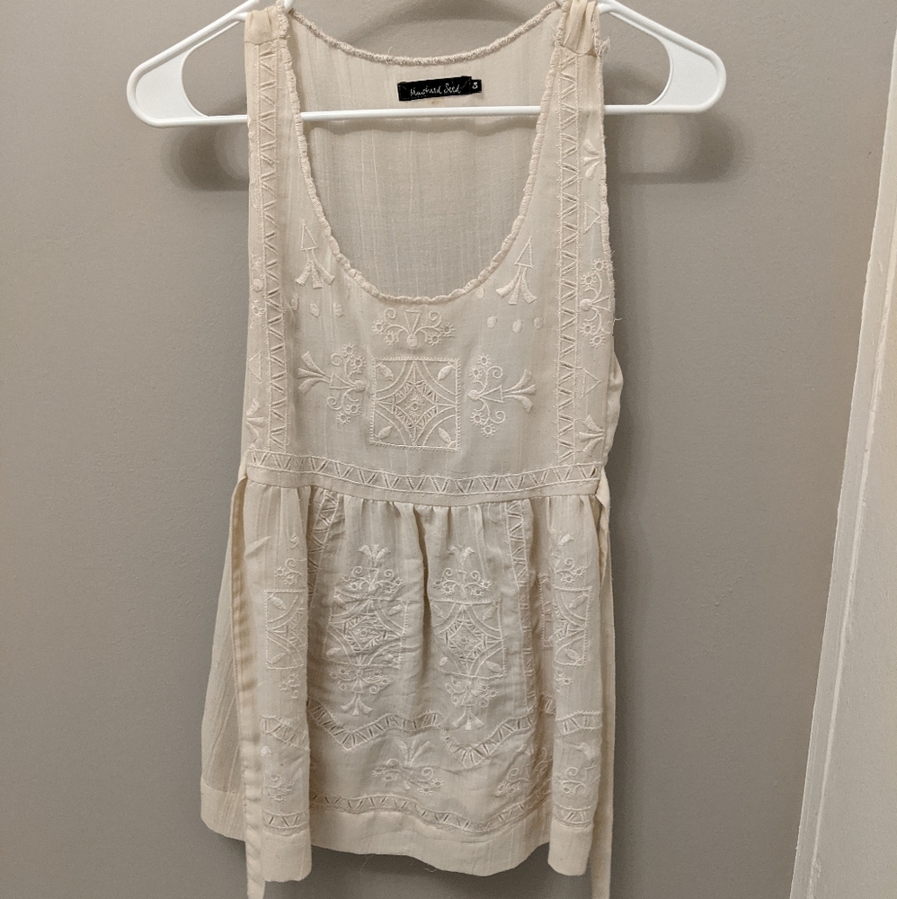 Preppy Boho Embroidered Tie Back Tank - Picture 3 of 4